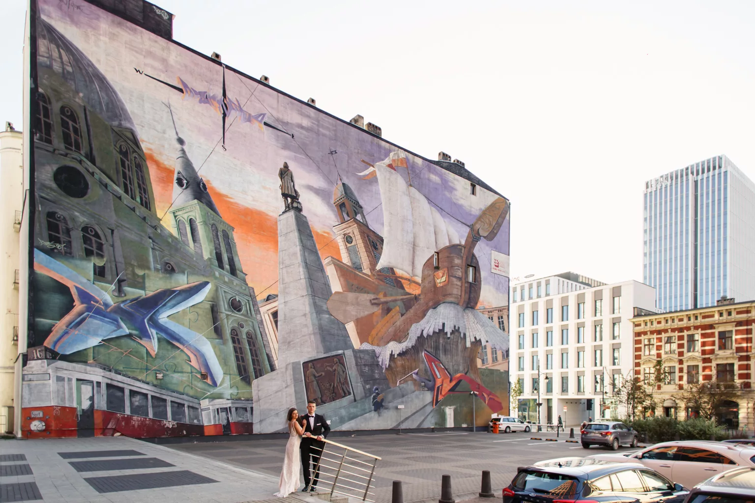 Plener ślubny łódzkie ulica Piotrkowska Fotograf ślubny Łódź