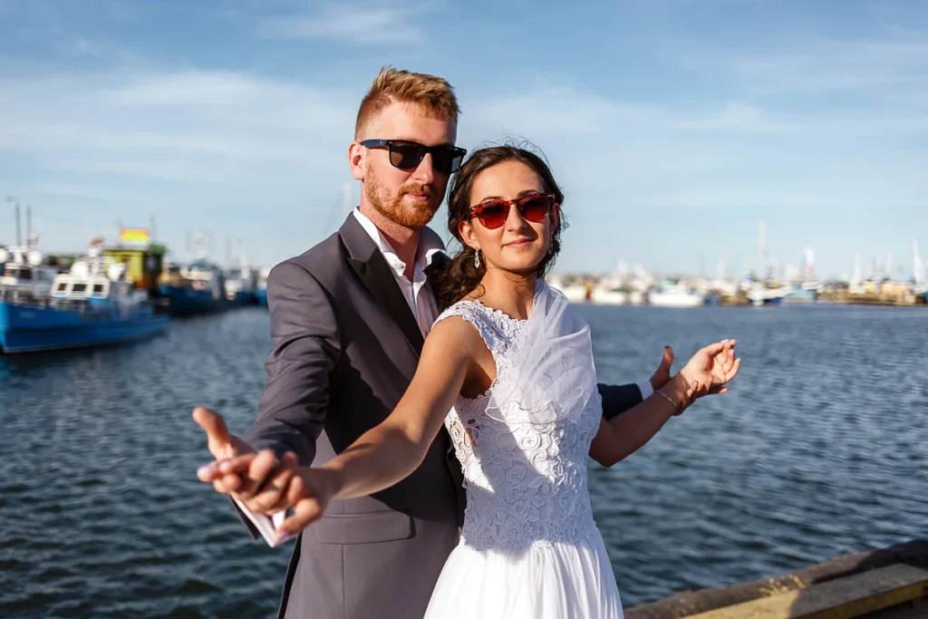 plener ślubny nad Morzem Bałtyckim we Władysławowie. Fotografia ślubna Łódź
