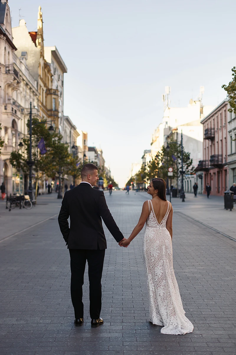 Plener ślubny łódzkie ulica Piotrkowska Fotograf ślubny Łódź