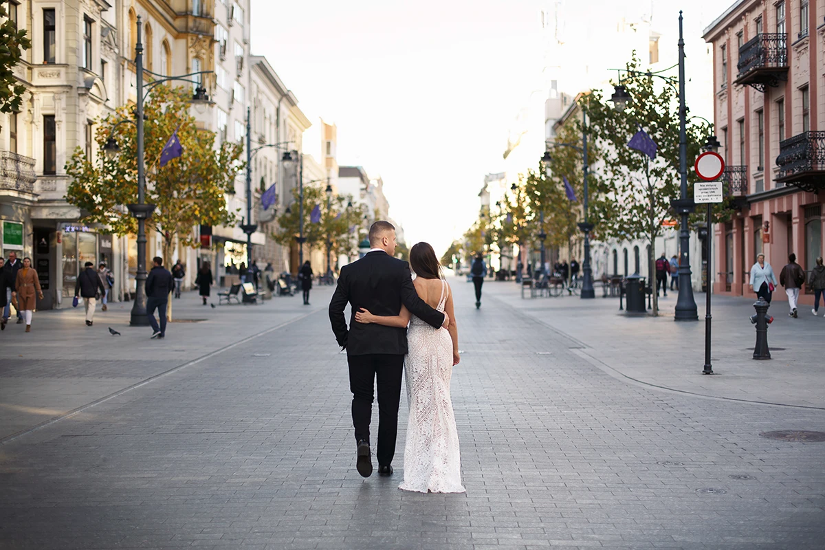 Plener ślubny łódzkie ulica Piotrkowska Fotograf ślubny Łódź